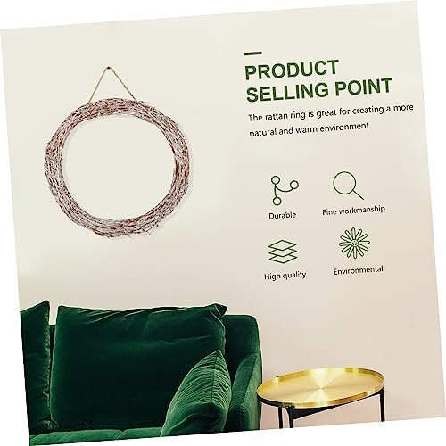 NOLITOY 1pc Rattan Wreath Garland for Home Decor
