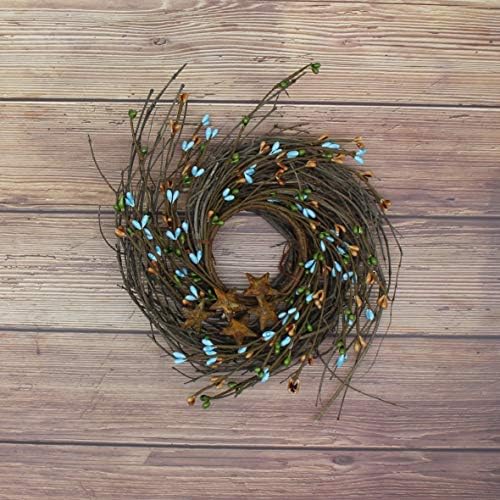 CVHOMEDECO Primitives Rustic Berries and Twig Wreath 7 Inch
