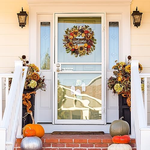 Sggvecsy Artificial Fall Wreath Autumn Decor