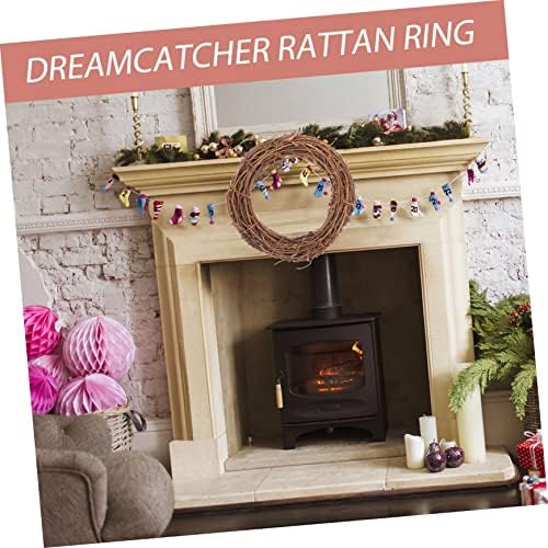 Unomor 5pcs Woven Rattan Wreath for Home Decor