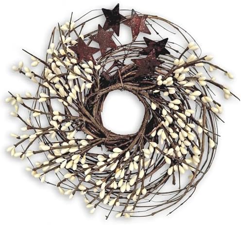 BCD Rusty Star Wreath with Ivory Berries