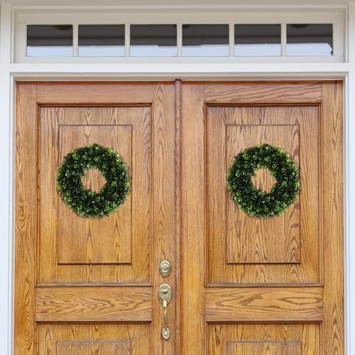 Pure Garden 12-Inch UV Resistant Boxwood Wreath