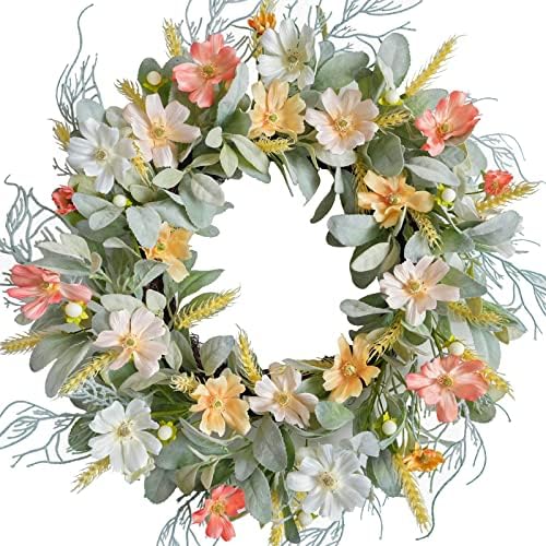 20 Inch Daisy Flower Wreath for Front Door