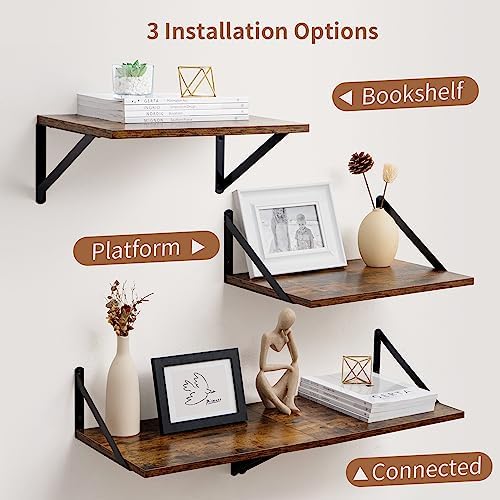 Axeman 16W x 12D Rustic Floating Shelves Set of 2