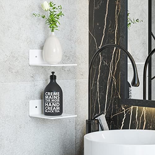 6 Inch Acrylic Floating Shelves 2 Pack White