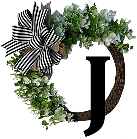 Cakina Wreath for Front Door with Bow Welcome Sign
