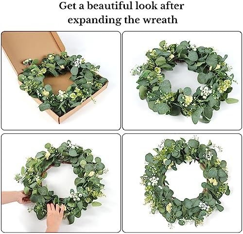 Dremisland 20 Inch Eucalyptus Wreath for Front Door