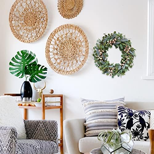 Bibelot 20in Artificial Eucalyptus Leaves Wreath with White Berries