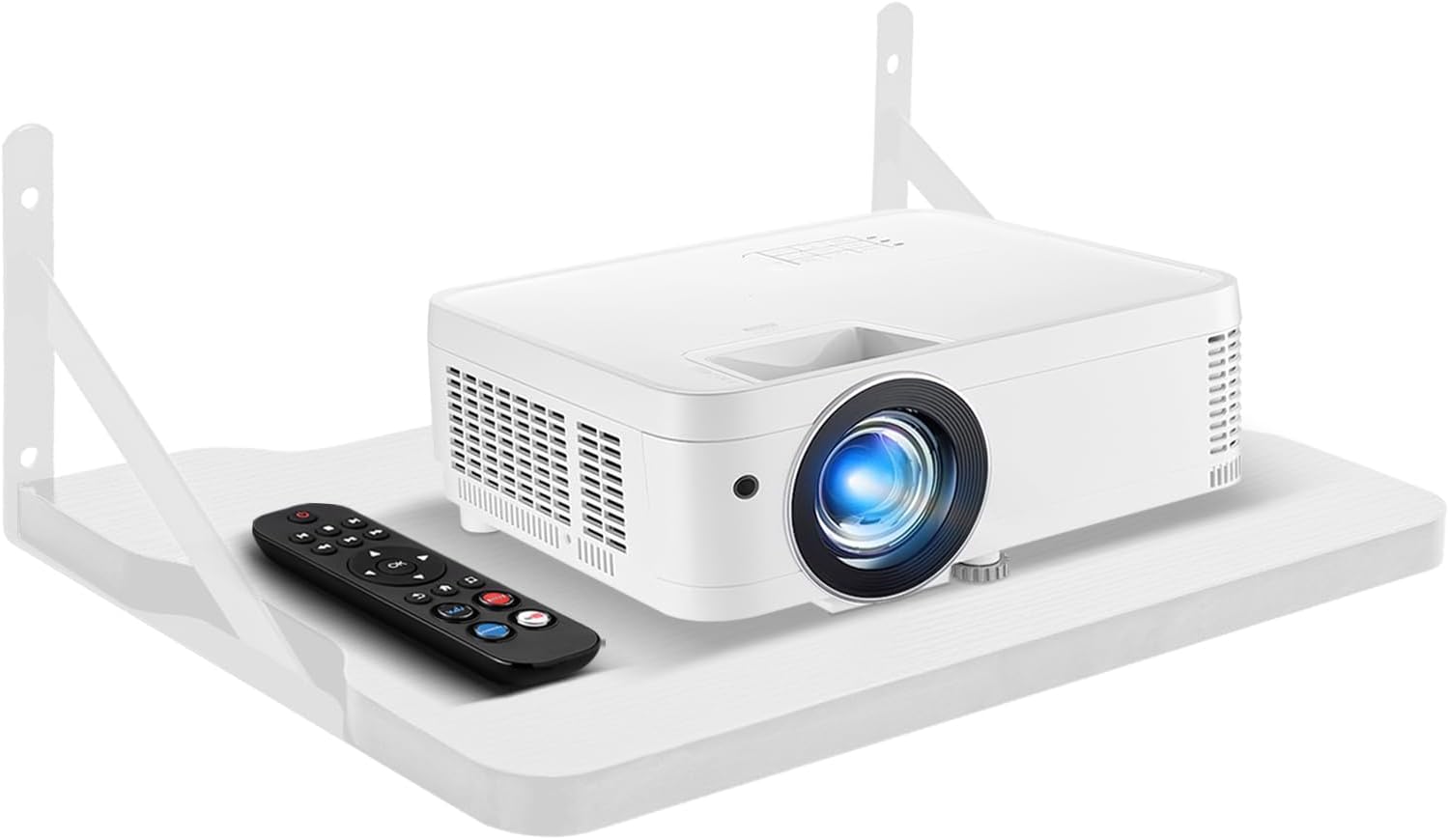 White Small Mini Projector Shelf Floating Mount