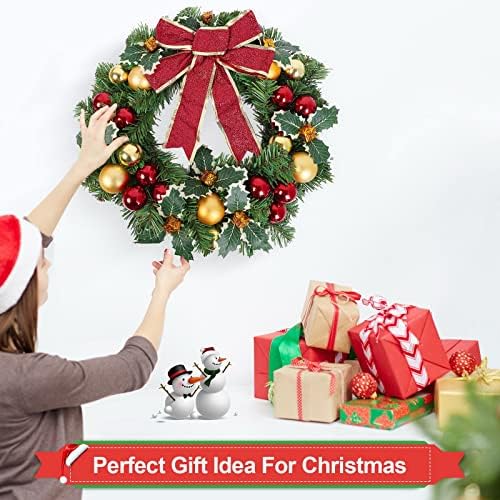Heflashor 17 Inch Christmas Wreath with Bow