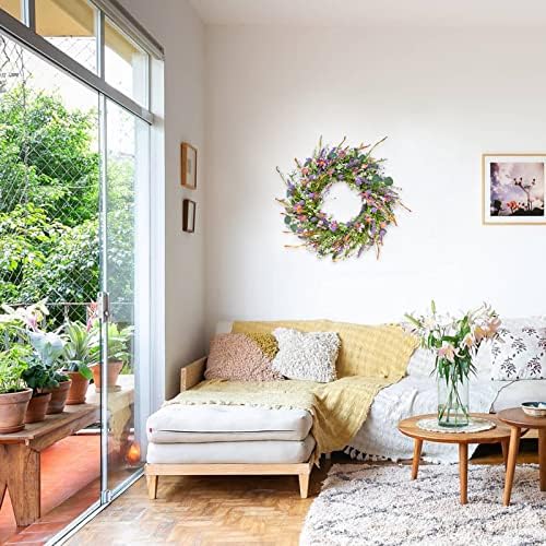 24 Inch Spring Wild Flower Wreath for Front Door