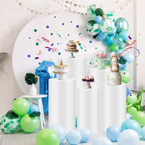 5Pcs Round Cylinder Pedestal Stands for Party Displays