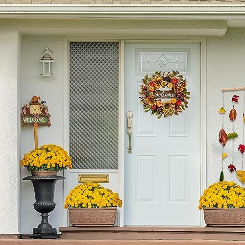 Sggvecsy Artificial Fall Wreath Autumn Decor