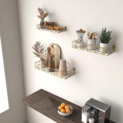 PHAREGE Moon Phase Floating Shelves Set of 3