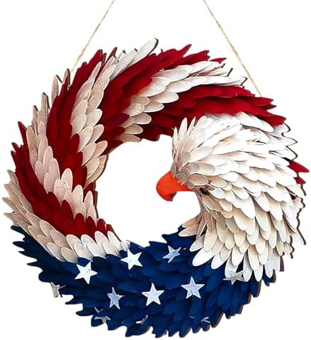 4th of July Patriotic Wreath Front Door Decor