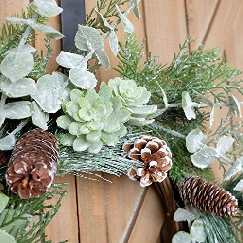 Idyllic 22 Inches Winter Wreath Indoor Door Decor
