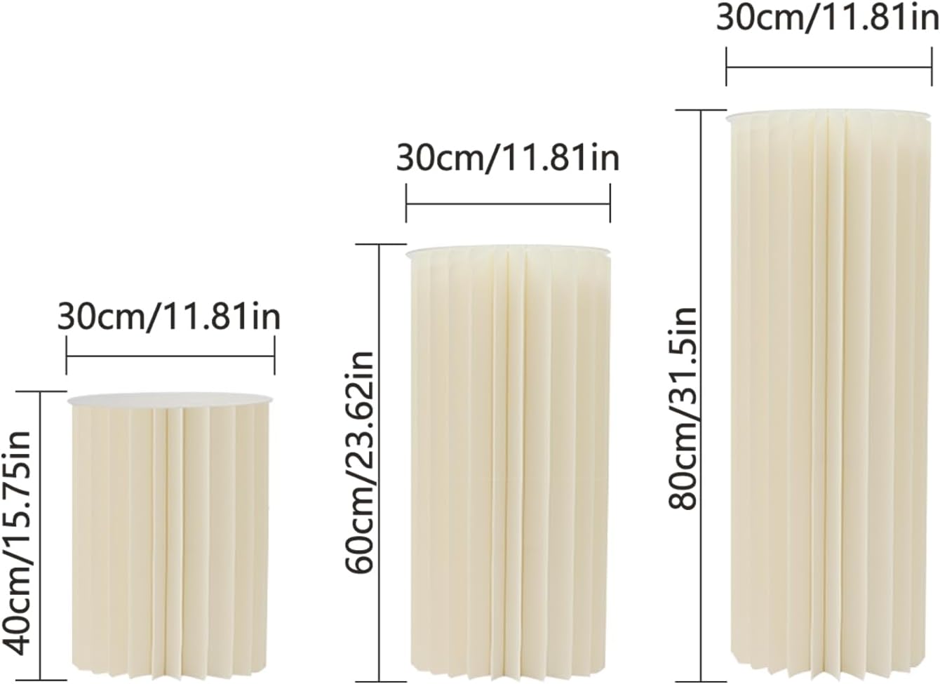 YIYIBYUS Cylinder Flowers Stand 3pcs Foldable