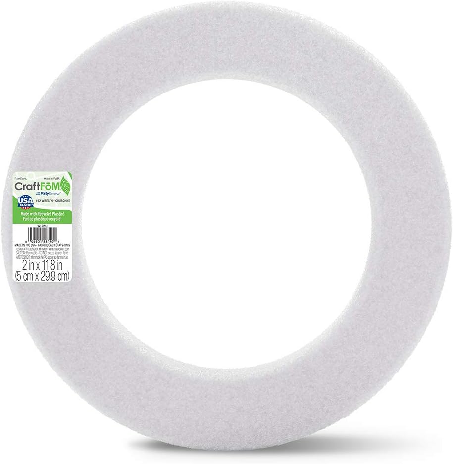 FloraCraft CraftFom Wreath 2 x 118 Inches White