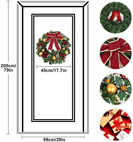 Heflashor 17 Inch Christmas Wreath with Bow