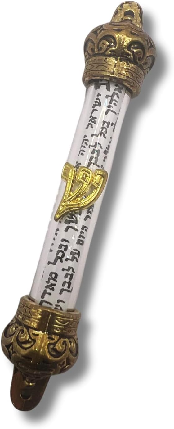Jewish Mezuzah with Clear Cylinder and Scroll