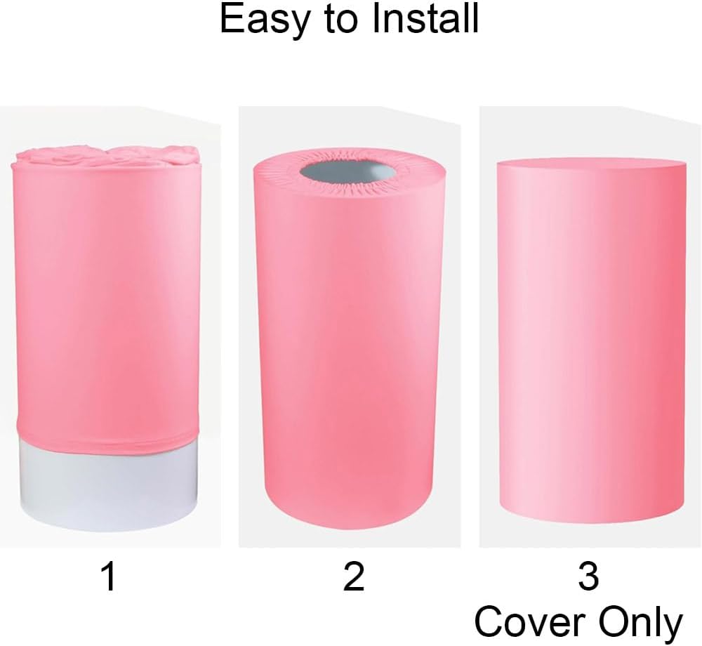 NAWTOR Cylinder Pedestal Stand Covers 3PCS Pink