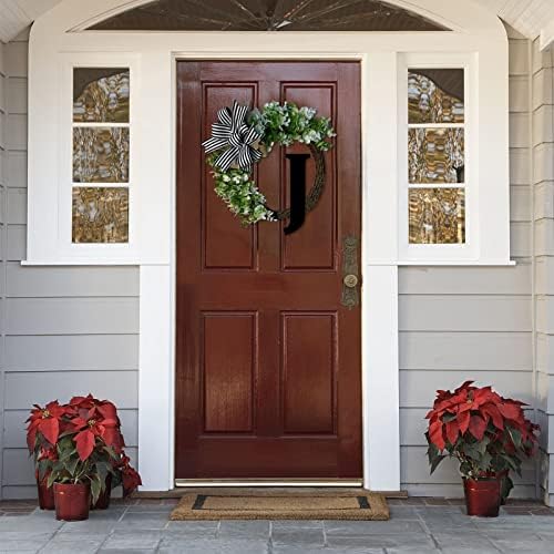 Cakina Wreath for Front Door with Bow Welcome Sign