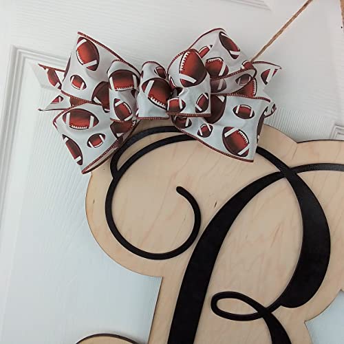 Custom Football Door Hanger with Monogram