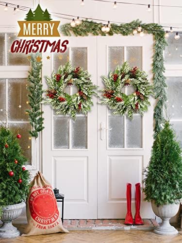 23 Christmas Wreath with Hangers 2 Pack