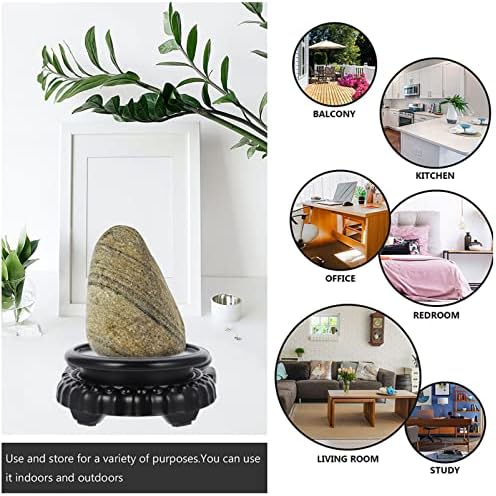 Alipis Rotating Wooden Display Pedestal for Vases and Plants