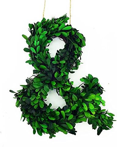 12 Inch Real Preserved Boxwood Monogram Wreath Letters