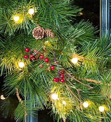 Plow And Hearth Blue Ridge Lit Wreath with Timer