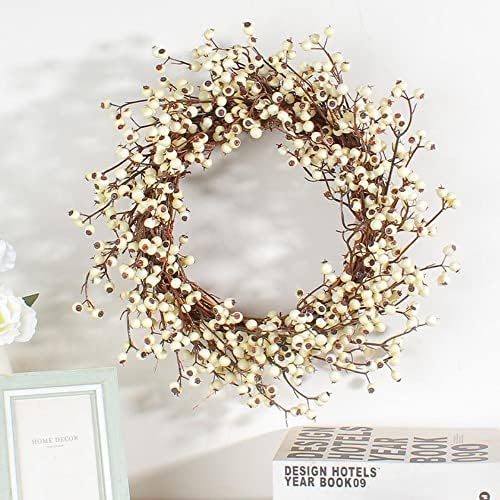 157 Inch Christmas White Berry Wreath Door Hanging