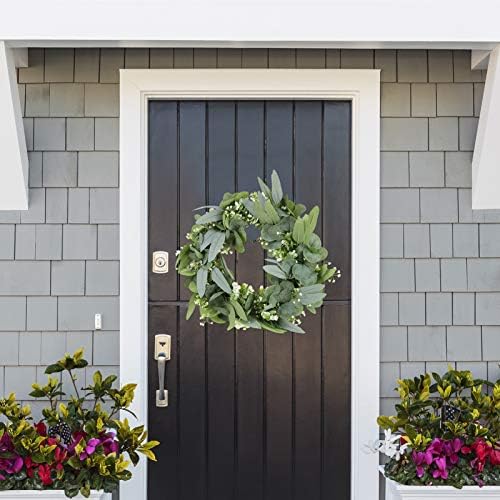 PRETYZOOM Eucalyptus Wreath Real Look Fake Flower Door Garland