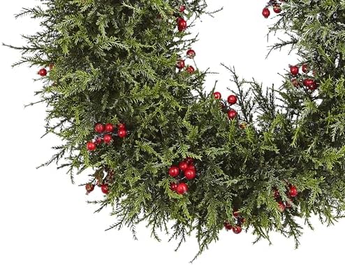 Nearly Natural Cedar Berry Wreath 20 Inch