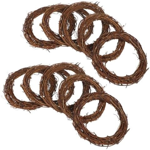 Garneck Rattan Wreath Dried Vine Garland 10pcs
