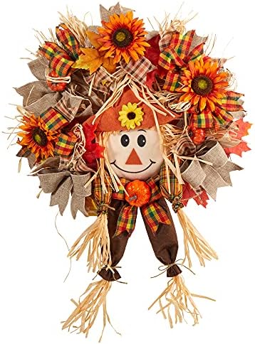 Nearly Natural 30in Scarecrow Fall Wreath