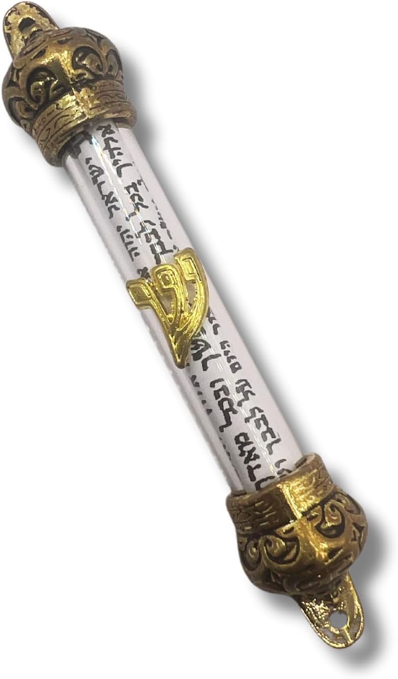 Jewish Mezuzah with Clear Cylinder and Scroll