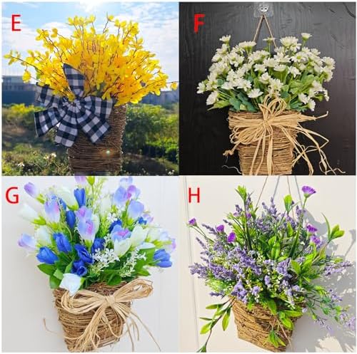 Cream Hydrangea Door Hanger Basket Wreath