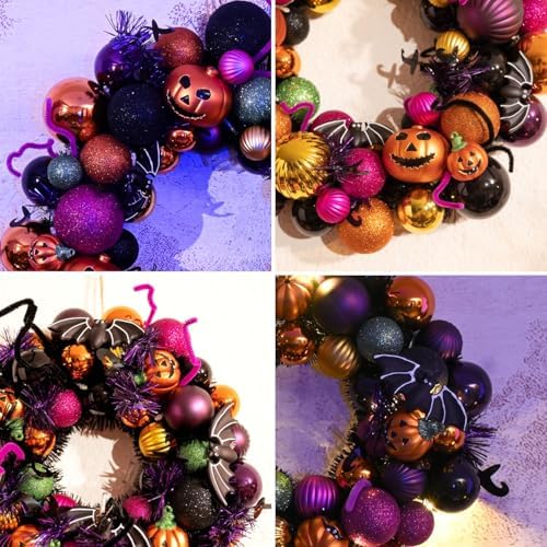 Valery Madelyn Pre-Lit Pumpkin Ball Wreath 20 Inch