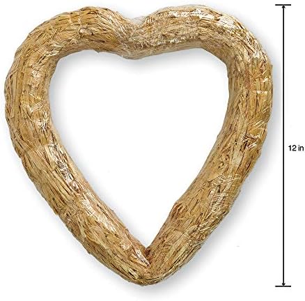FloraCraft 12 Inch Golden Straw Heart Wreath