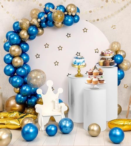 3PCS White Cylinder Pedestal Stands for Party Displays
