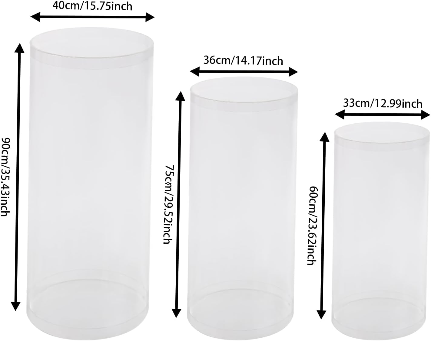 3Pcs Cylinder Stands for Party and Wedding Decor