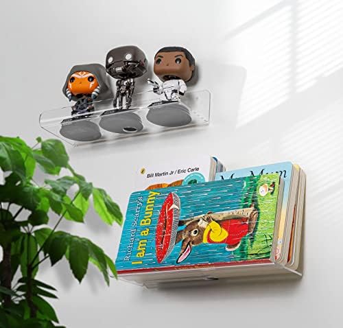 OAPRIRE 2 Pack Clear Acrylic Floating Shelves 10 Inch Set