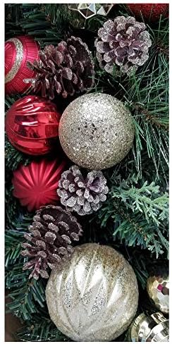 CG Hunter 30 Inch Holiday Wreath With Pine Cones and Red Gold Balls