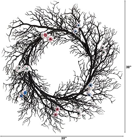 Nearly Natural 30in Halloween Eyeballs Twig Wreath
