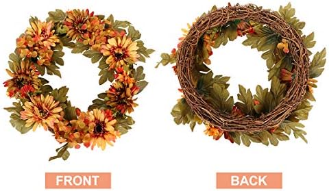 ABOOFAN Artificial Hydrangea Wreath for Halloween and Thanksgiving