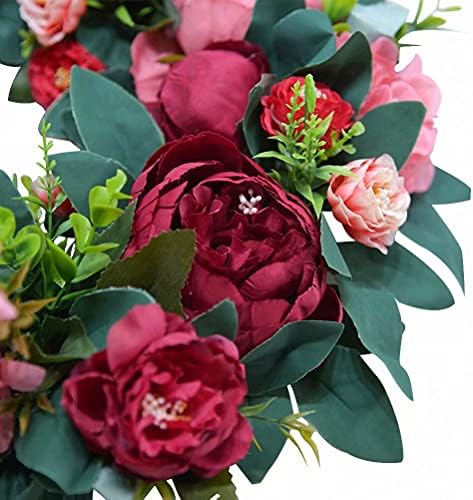 Scannay 16 Inch Purple Peony Silk Wreath Home Decor