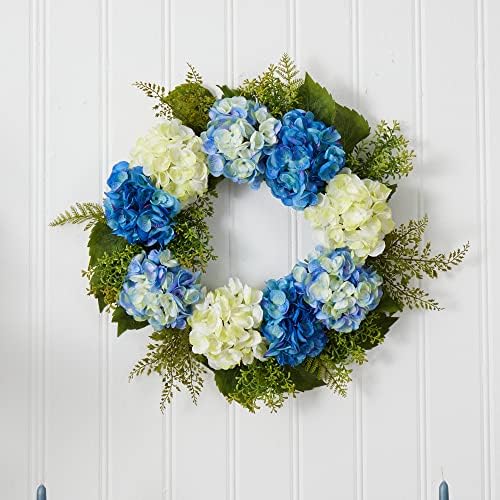 Nearly Natural 24-Inch Artificial Hydrangea Wreath