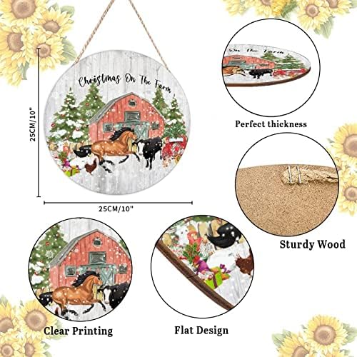 Farmhouse Door Hanger Decor 10x10in Wood Sign