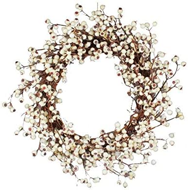 157 Inch Christmas White Berry Wreath Door Hanging